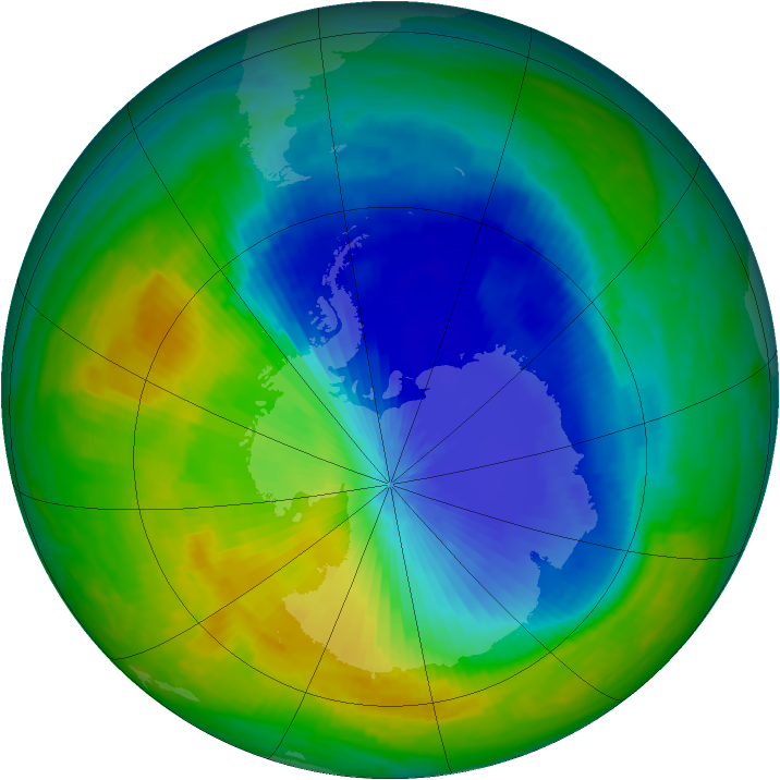 Antarctic ozone map for 03 November 1985